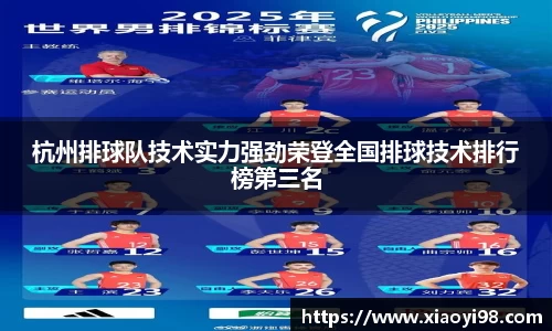 杭州排球队技术实力强劲荣登全国排球技术排行榜第三名